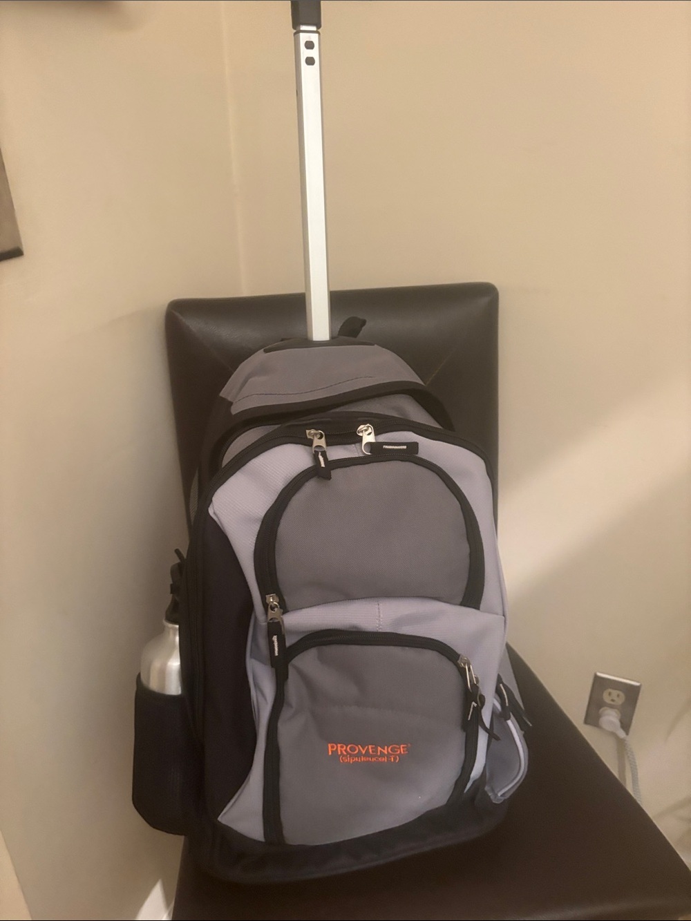 Gray and Black Rolling Backpack